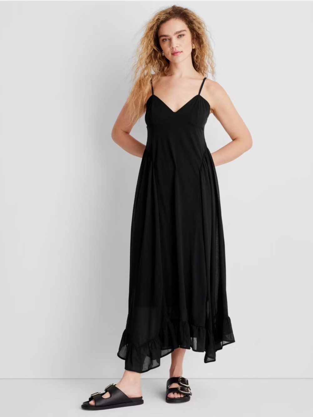 Women's Sleeveless Flutter Hem Maxi Dress - Future Collective